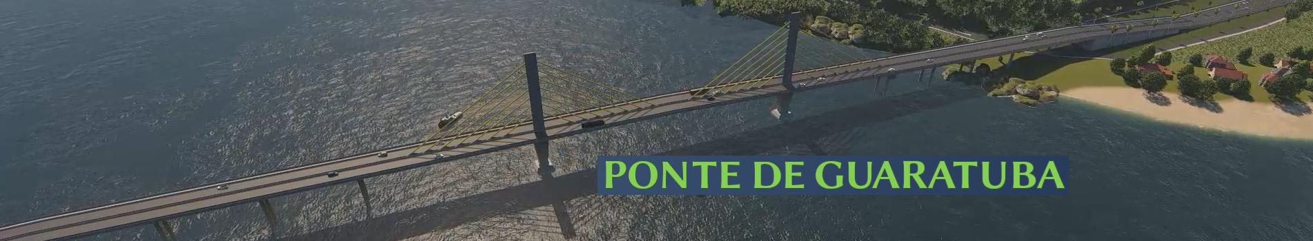 Imagem da maquete digital da Ponte de Guaratuba