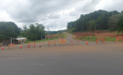 PR-239 em Pitanga, sinalização do bloqueio e do local em obras