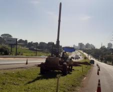 Obras de passarela em Londrina