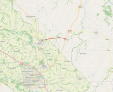 Mapa indicando a PR-239, entre Toledo e Assis Chateaubriand