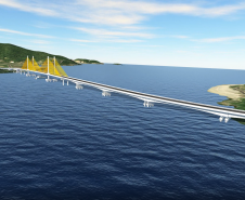 Imagem da maquete 3D da ponte