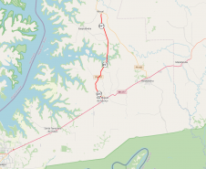 Mapa da PR-497 entre Missal e São Miguel do Iguaçu