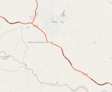 Mapa indicando a localização do viaduto de Palmas