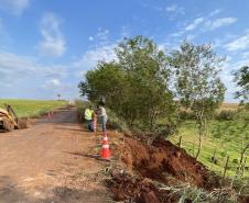 Início dos serviços de pavimentação entre Ramilândia e São Roque, distrito de Santa Helena