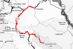 Mapa da linha Faxinal - Rosário do Ivaí