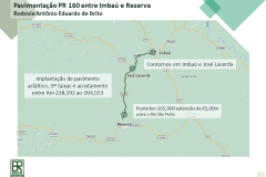Mapa detalhando a obra de pavimentação entre Imbaú e Reserva