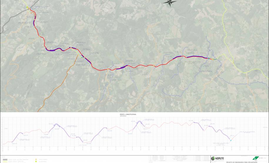 Mapa da PR-160 pavimentação entre Imbaú e Reserva